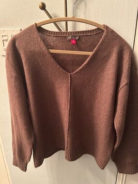 Vince Camuto Women's V-Neck Sweater - Mauve Brown